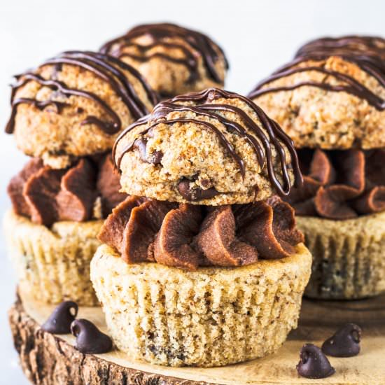 Chocolate Chip Cookie Vegan Cupcake