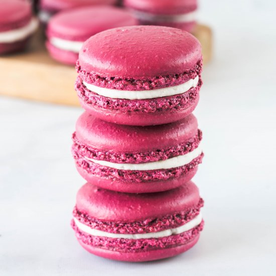 Pomegranate Macarons