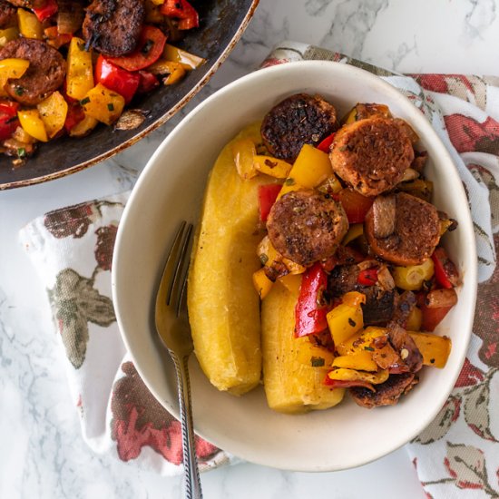 Vegan Italian sausage and peppers