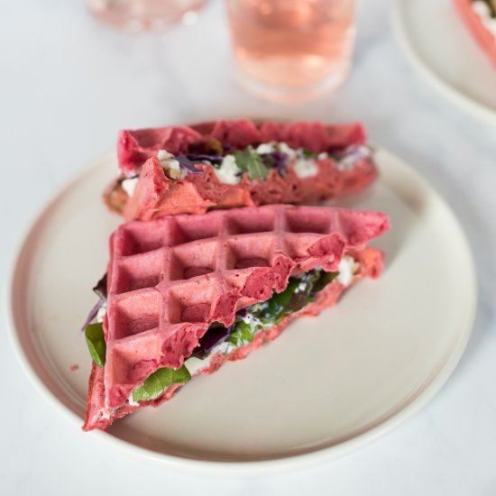 Pink Waffle Sandwich