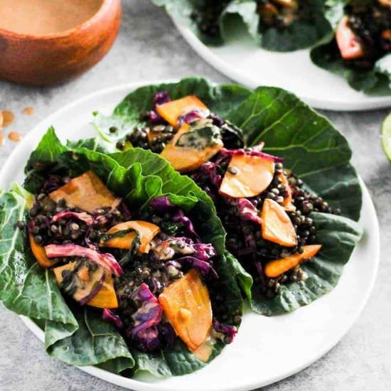 Black Lentil Collard Wraps