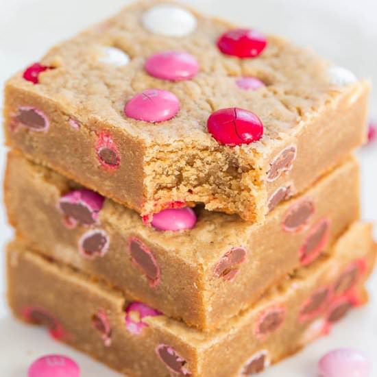 Valentine Peanut Butter M&M Blondie