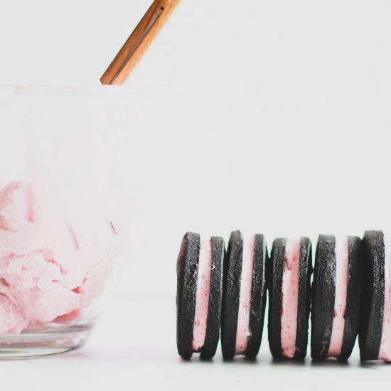 Homemade Oreos + Raspberry Filling