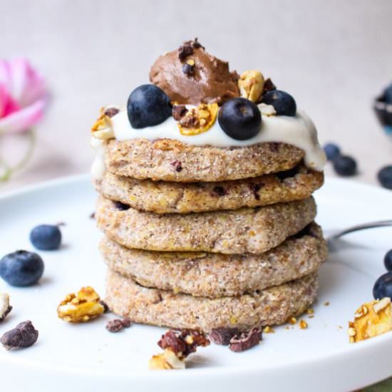 Coconut Blueberry Cinnamon Pancakes