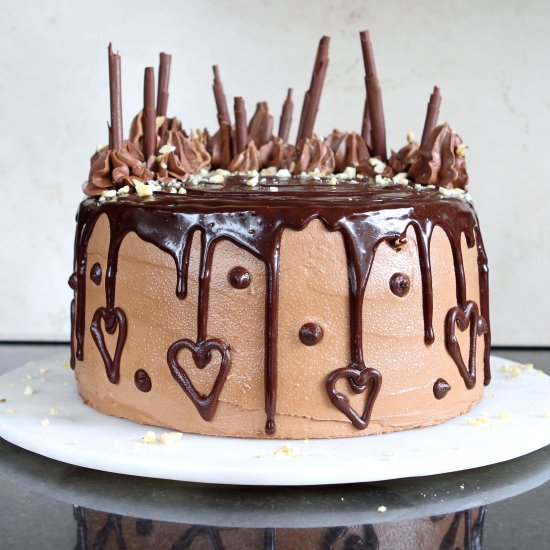 Roasted Banana & Chocolate Cake GF