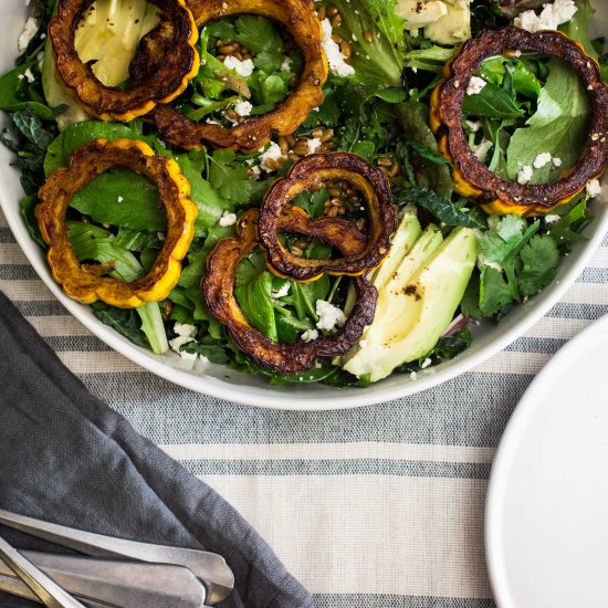 Roasted delicata squash salad