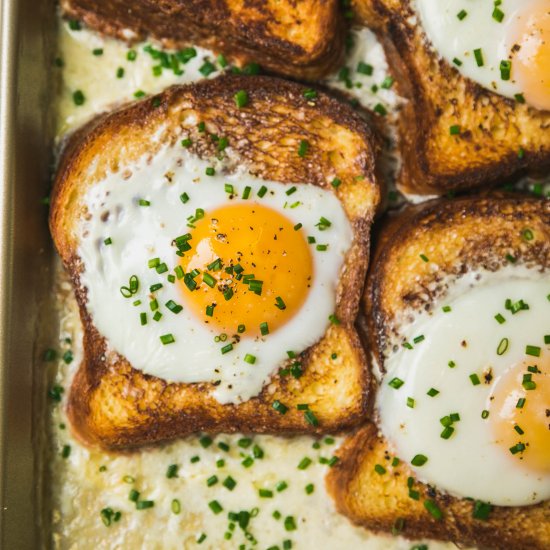 French Baked Toast w/ Eggs & Cream