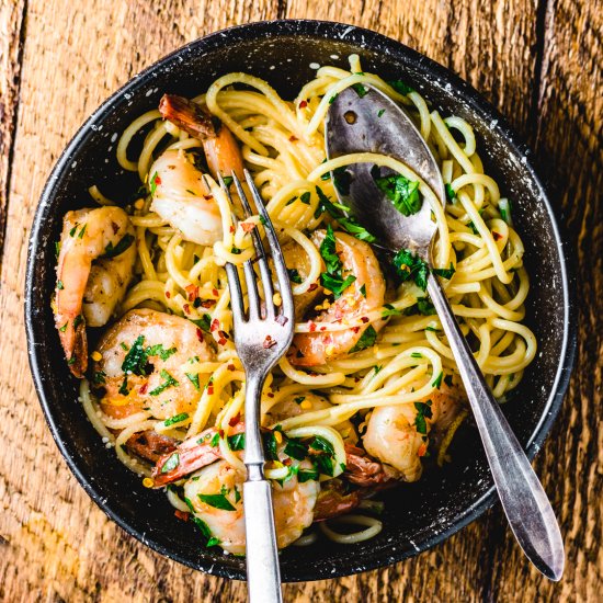 Lemon Garlic Shrimp Pasta