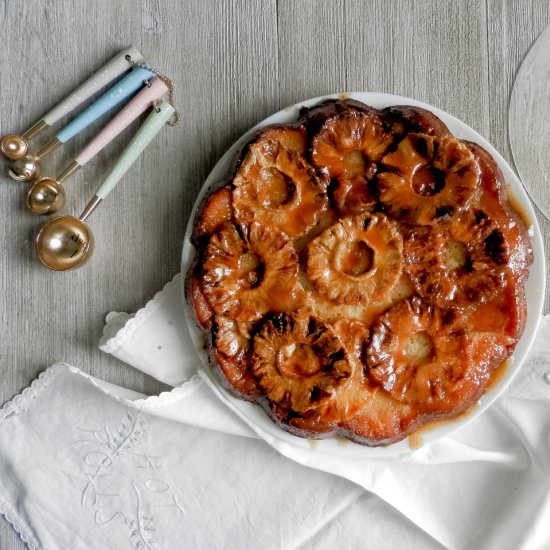 Caramel Pineapple Upside Down Cake