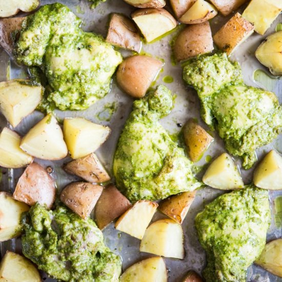 Pesto Chicken Sheet Pan Dinner