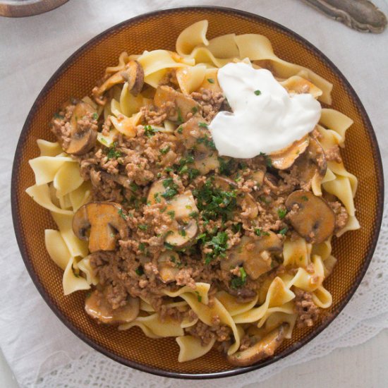 Beef Stroganoff with Ground Beef