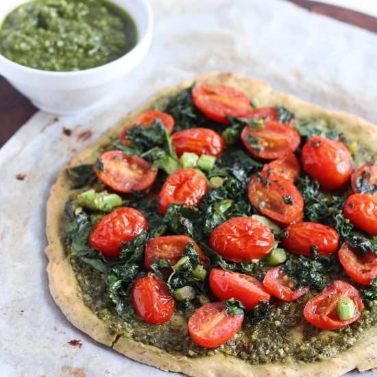 Grainless Chickpea Flat Bread Pizza