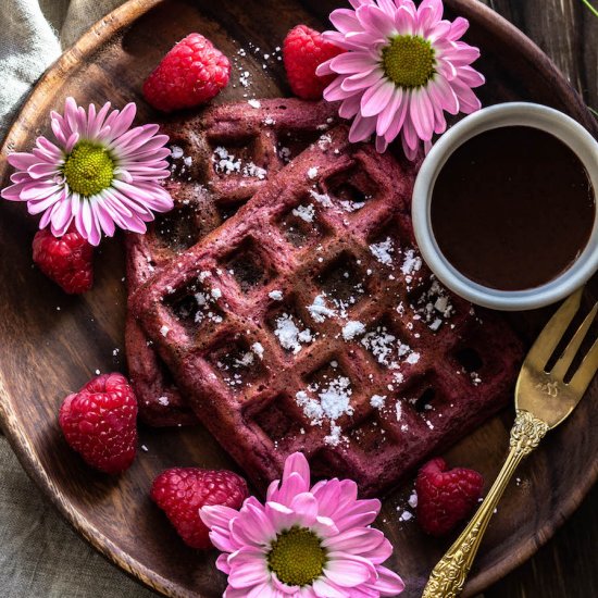 Beetroot Buttermilk Belgian Waffles