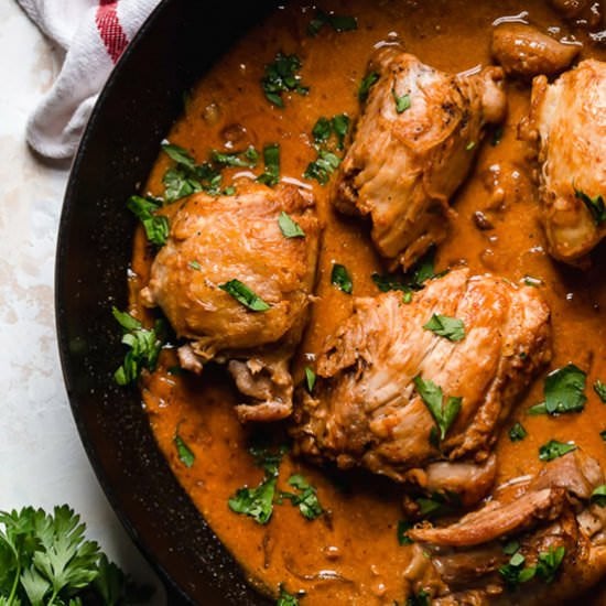 Chicken Thighs in Red Wine Vinegar