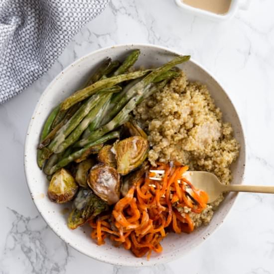 Roasted and Spiralized Veggie Bowls