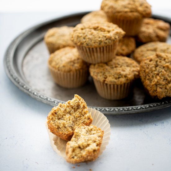 Lemon poppy seed vegan muffins