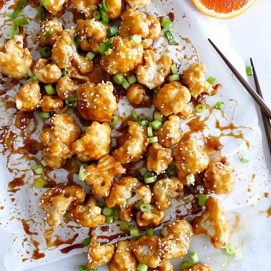 Baked Orange Sesame Cauliflower