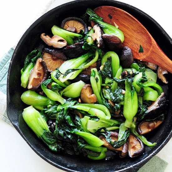 Sautéed Bok Choy with Shiitake