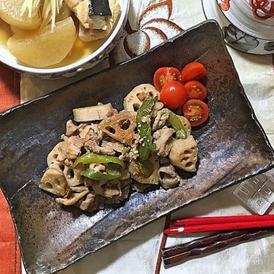 Sautéed Lotus Root with Miso Sauce