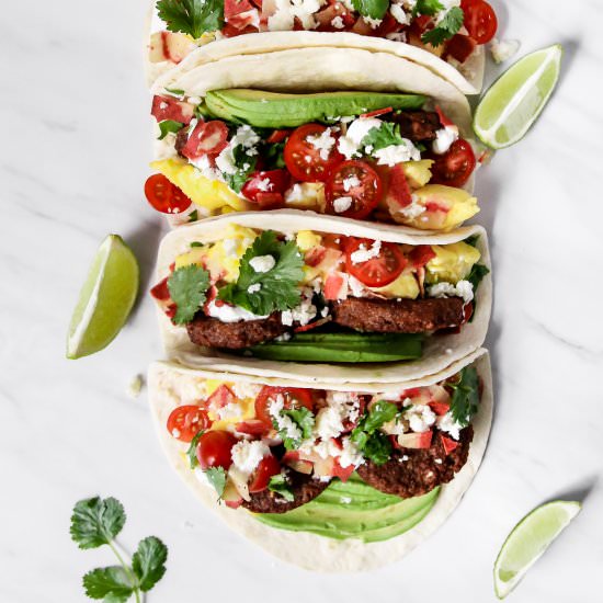 Vegetarian Sausage Breakfast Tacos