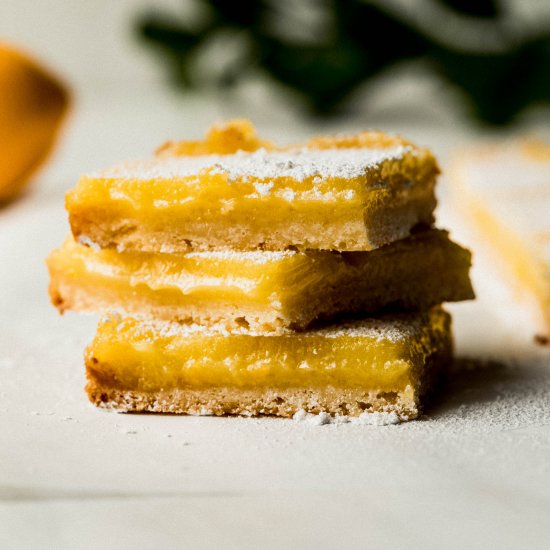 Meyer Lemon Bars w/ Olive Oil