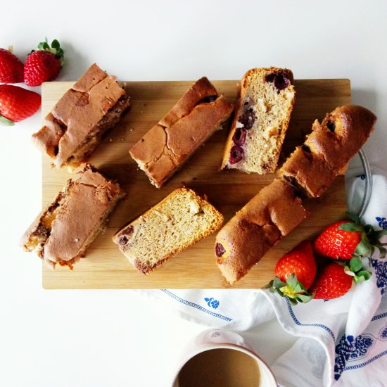 Sheet Cake with Frozen Cherries