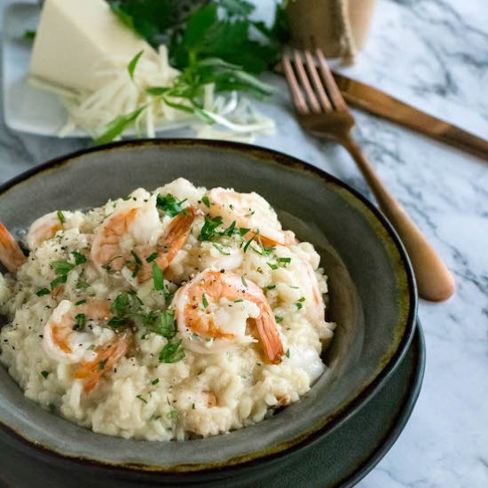 Instant Pot Asiago Shrimp Risotto