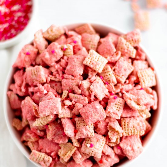 Coconut Strawberry Puppy Chow