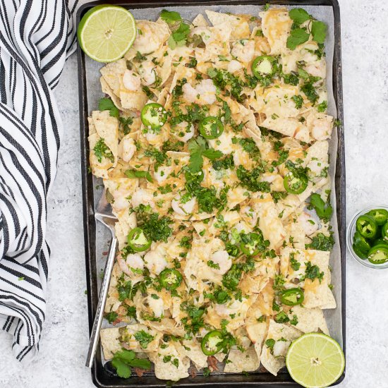 Game Day Shrimp Queso Nachos