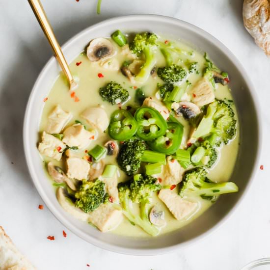 Thai Green Curry Chicken Soup