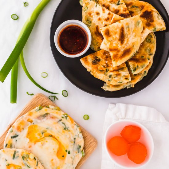 Salted Egg Yolk Green Onion Pancake