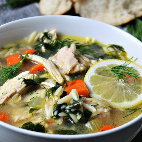 Lemon Chicken Orzo Soup