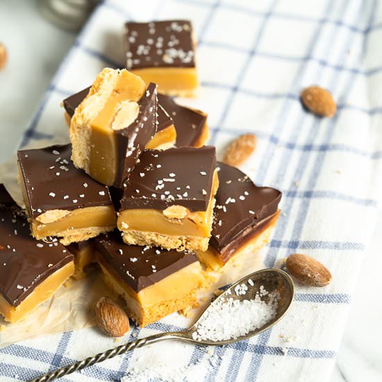 Almond Millionaire Shortbread