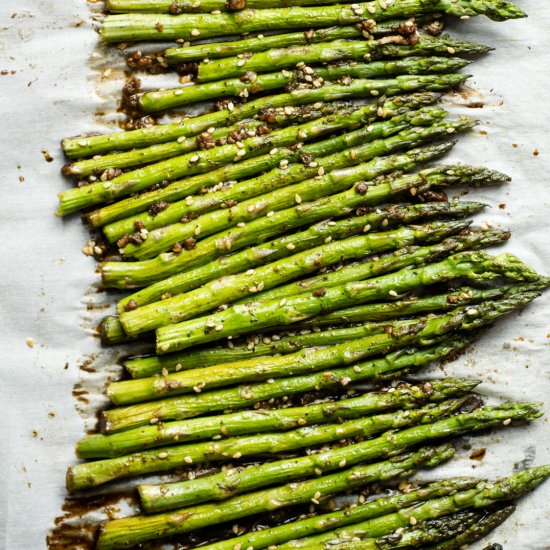 Soy Sesame Roasted Asparagus