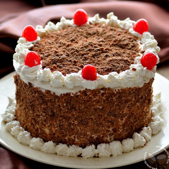 Eggless Black Forest Cake Recipe