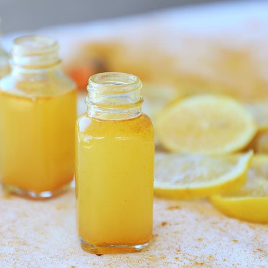 Lemon ginger turmeric shots