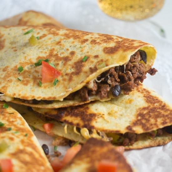 Black Bean Beef Quesadillas