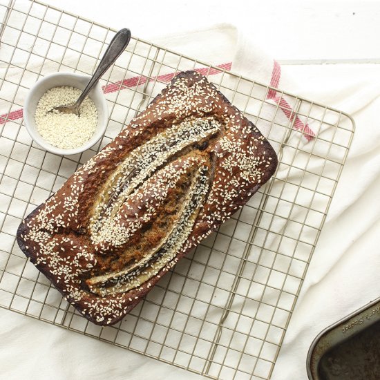 Tahini and Chocolate Banana Bread