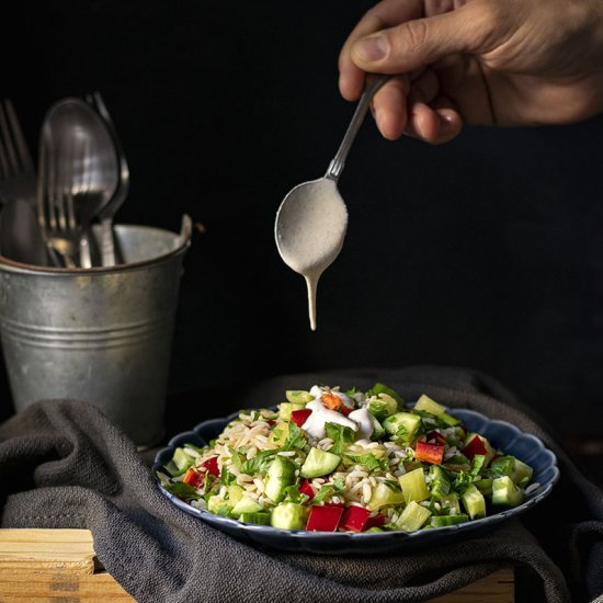 Healthy brown rice salad