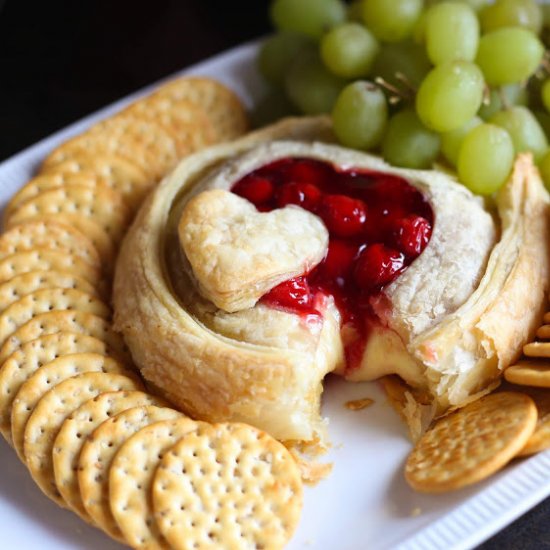 Baked Brie and Cherries in Pastry