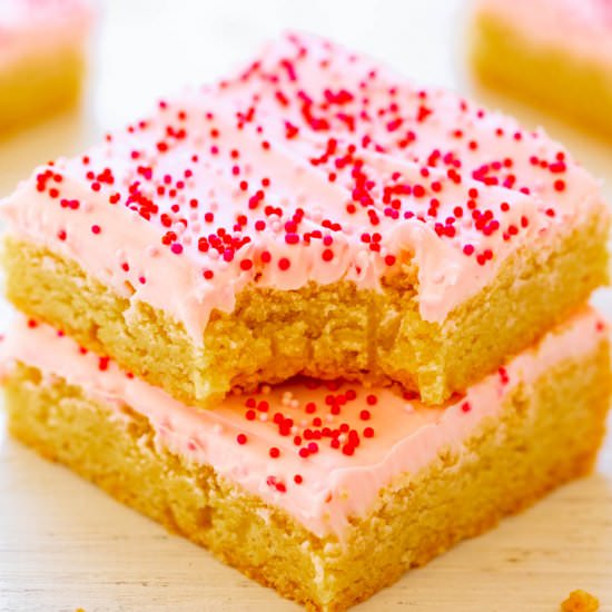 Valentine Frosted Sugar Cookie Bars