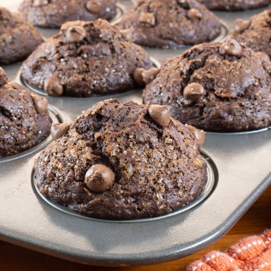 Double Chocolate Banana Muffins