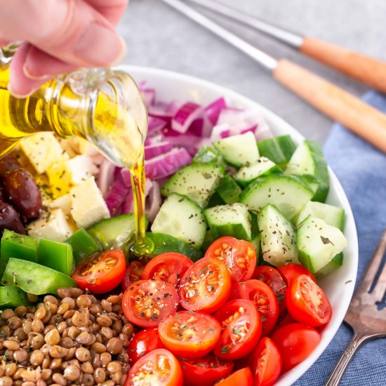 Lentil Greek Salad