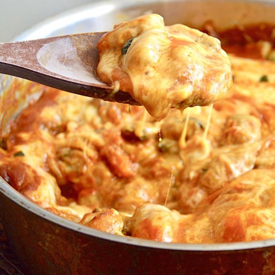 One Pan Cheesy Baked Gnocchi