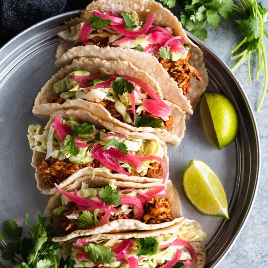 BBQ Chicken Tacos with Coleslaw