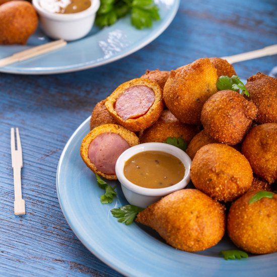 Corndog bites