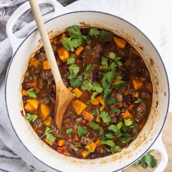 Grass-Fed Beef & Sweet Potato Chili