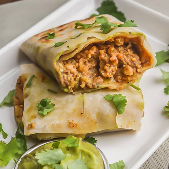 Butternut Quinoa & Lentil Burritos