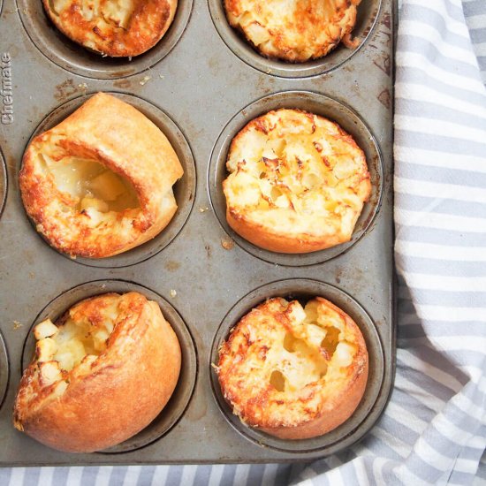 Apple & cheese Yorkshire pudding