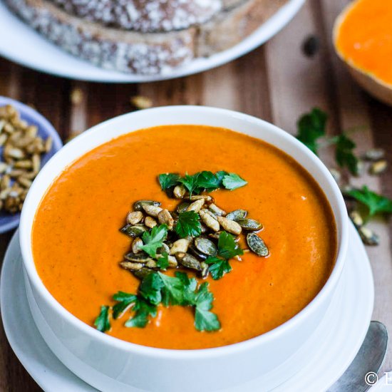 Butternut squash and peanut soup